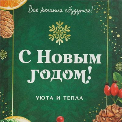 Пакет подарочный новогодний крафтовый «Тепло Нового года», 15 х 10 х 6 см, Новый год