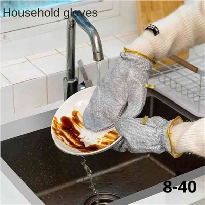 Перчатки узелковая сетка для мытья посуды 1ШТ