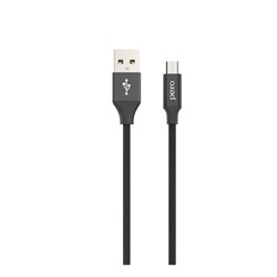 Кабель PERO DC-02, microUSB - USB, 2 А, 1 м, тканевая оплетка, черный