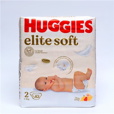 Подгузники "Huggies" Elite Soft 2, 4-6кг, 82 шт