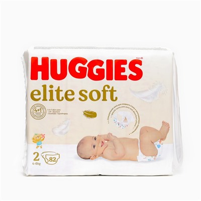 Подгузники "Huggies" Elite Soft 2, 4-6кг, 82 шт