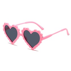 Солнцезащитные детские очки сердце розовый