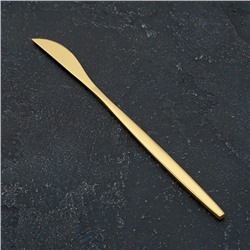 Нож столовый из нержавеющей стали Magistro «Блинк», длина 22 см, на подвесе, цвет золотой