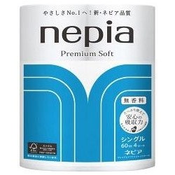 "NEPIA" "Premium Soft"  Однослойная туалетная бумага 60 м. (4 рулона)