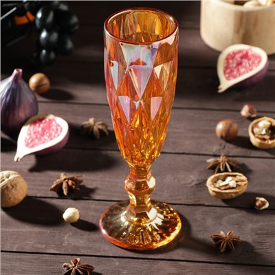 Бокал из стекла для шампанского Magistro «Круиз», 160 мл, 7×20 см, цвет янтарный