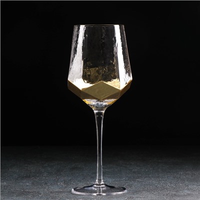Бокал из стекла для вина Magistro «Дарио», 500 мл, 7,3×25 см, цвет золотой