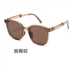 Женские солнцезащитные складные очки с чехлом коричневые