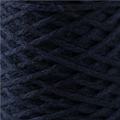 Шнур для вязания без сердечника 70% хлопок, 30% полиэстер 1мм 200м/65±10гр (12-темно-синий)
