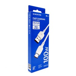 Кабель USB/Type-C Borofone BX93 1м цв.белый(100W,круглый,силикон,коробка)