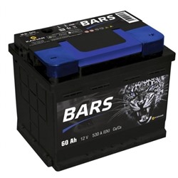 Аккумуляторная батарея BARS 60 Ач 6СТ-60.0 VL (низкая), обратная полярность