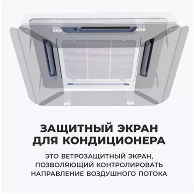 Экран для потолочного кондиционера 700×700, пластик 2 мм, В ЗАЩИТНОЙ ПЛЁНКЕ