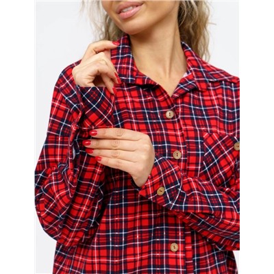 Рубашка женская Текс-Плюс, цвет красный