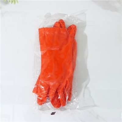 Перчатки резиновые для чистки овощей, рыбы, размер ONE SIZE