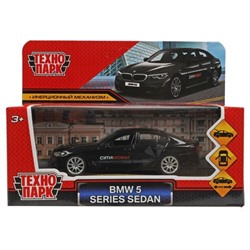 Машина металл BMW 5-ER SEDAN СИТИ МОБИЛ 12 см, двери, багаж, черный, кор. Технопарк