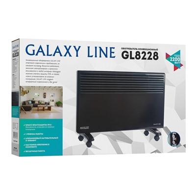 Обогреватель Galaxy LINE GL 8228, конвекторный, 2200 Вт, 25 м², чёрный