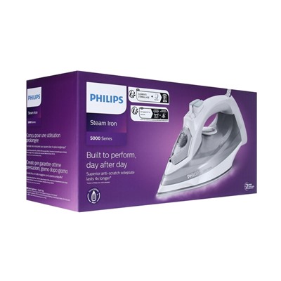 Утюг Philips DST5010/15, керамическая подошва, 2400 Вт, 40 г/мин, 320 мл, серый