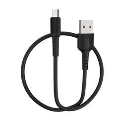 Кабель USB/micro USB Borofone BX16 1м цв.черный(2.0A, круглый,силикон/коробка)