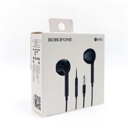 Наушники вкладыши Borofone BM80 с микрофоном цв.черный(кабель 1.2м,mini-коробка)
