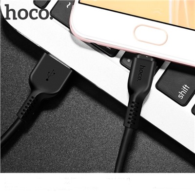 Кабель Hoco X20, microUSB - USB, 2 А, 2 м, PVC оплетка, черный