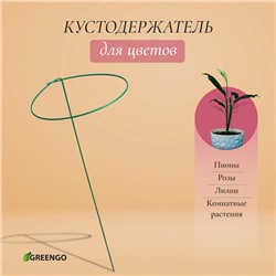 Кустодержатель для цветов, d = 30 см, h = 70 см, ножка d = 0.3 см, металл, зелёный, Greengo