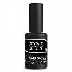 8 мл, Patrisa Nail, Топ глянцевый Silver Flake с серебряными хлопьями, без липкого слоя