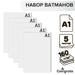 Набор ватманов чертёжных А1, 160 г/м², 5 листов