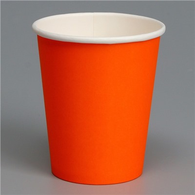 Стакан одноразовый бумажный, однотонный, цвет оранжевый, 250 мл, 50 шт 1