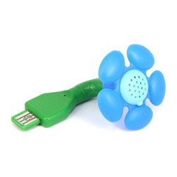 USB012 USB-ароматизатор "Цветок", цвет голубой