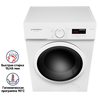 Стиральная машина MAUNFELD MFWM106WH05, класс А ++, 15 режимов, 6 кг, 1000 об/мин