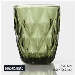 Стакан стеклянный Magistro «Круиз», 240 мл, цвет зелёный