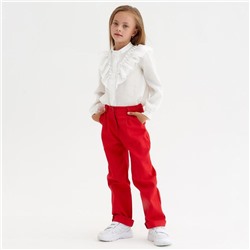 Джинсы для девочки MINAKU: Casual collection KIDS, цвет красный, рост 122 см