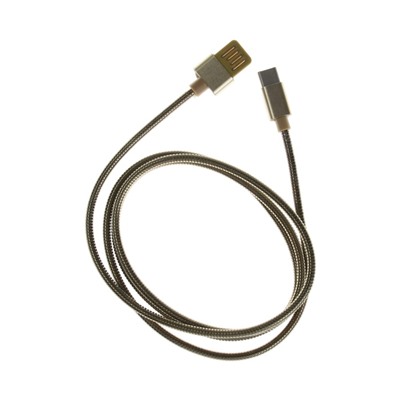 Кабель Type-C - USB, 2.1 А, металлическая оплётка, 1 метр, золотистый