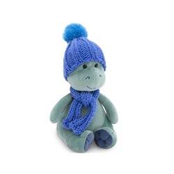 Мягкая игрушка Дракончик Сёма в синем шарфике и шапке, 20 см, ORANGE TOYS