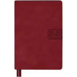 Ежедневник датированный на 2024 год Тиволи глосс, темно-красный, А5, 176 листов