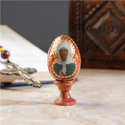 Яйцо сувенирное "Матрона Московская", на подставке