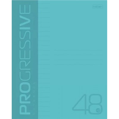 Тетрадь  48л линия с пластиковой обложкой "PROGRESSIVE" Бирюзовая (080174) Хатбер