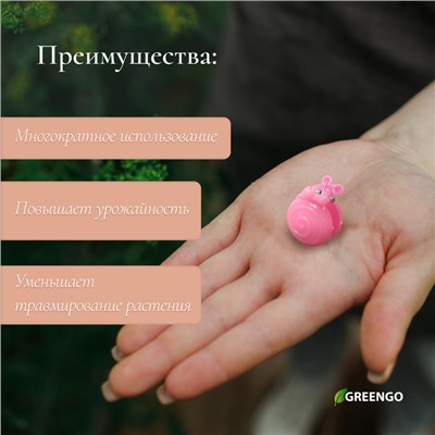 Клипса для растений «Улитка», набор 10 шт., МИКС, Greengo