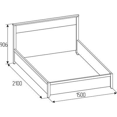 Кровать «Норвуд 33», 1400 × 2000 мм, без основания, цвет белый / орех шоколадный