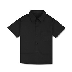 Черная рубашка с коротким рукавом для мальчиков