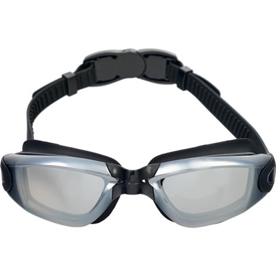 Очки для плавания Bradex, серия «Комфорт+"», черные, цвет линзы - зеркальный