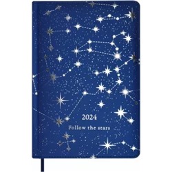 Ежедневник датированный на 2024 год Астрологический, синий, А5, 200 листов