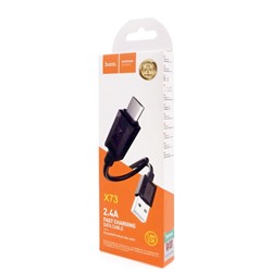 Кабель USB/micro USB HOCO X73 1м цв.черный(2.4A, круглый,силикон,коробка)