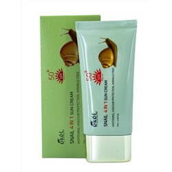 EKEL - КРЕМ СОЛНЦЕЗАЩИТНЫЙ 4 В 1 С МУЦИНОМ УЛИТКИ SNAIL 4 - IN - 1 SUN CREAM, 70 ML