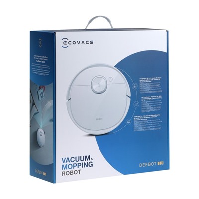 Робот-пылесос Ecovacs CH1918, 50 Вт, сухая/влажная уборка, 0.42/0.18 л, белый